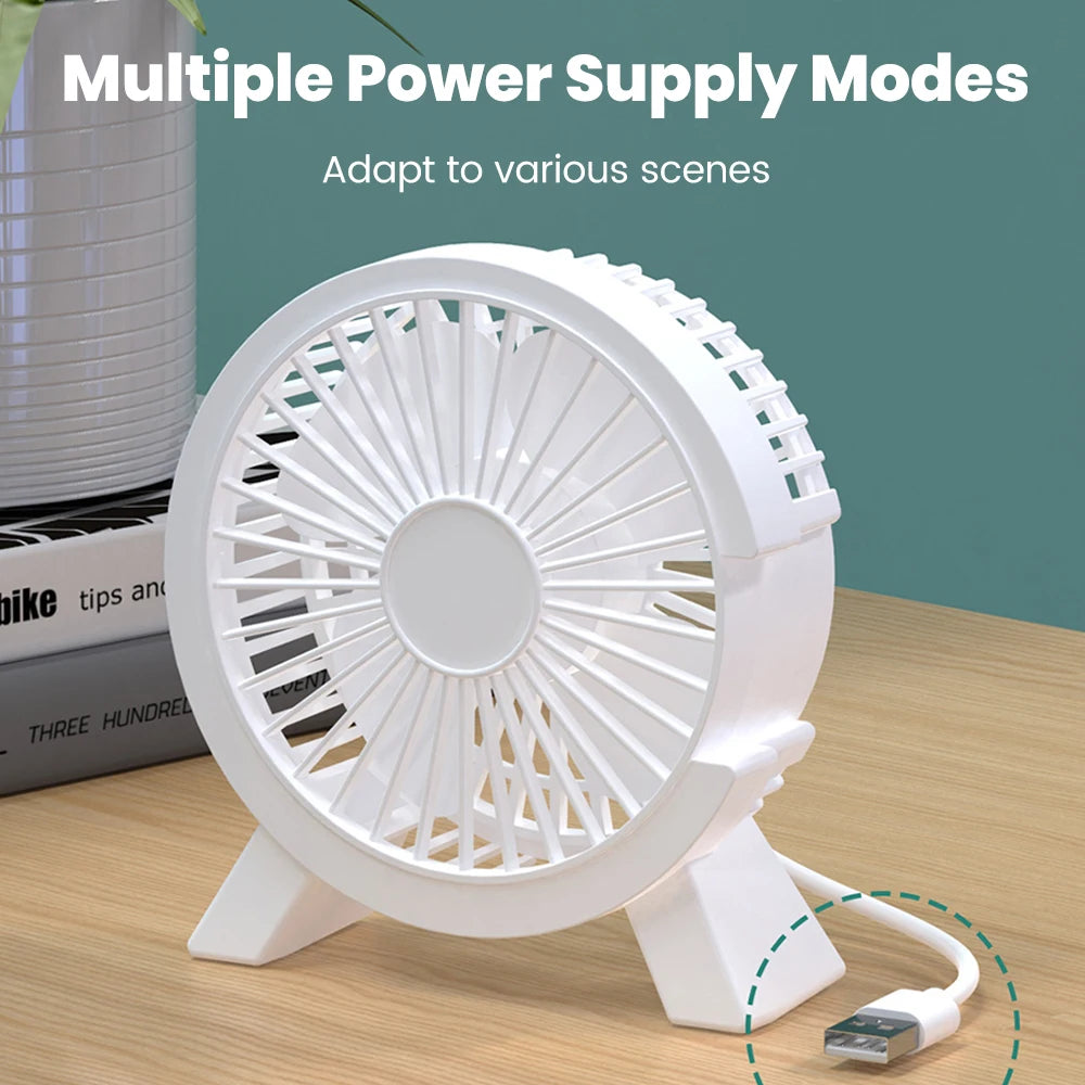 Mini USB Desk Fan Portable Rechargeable Fan Ultra Quiet For 