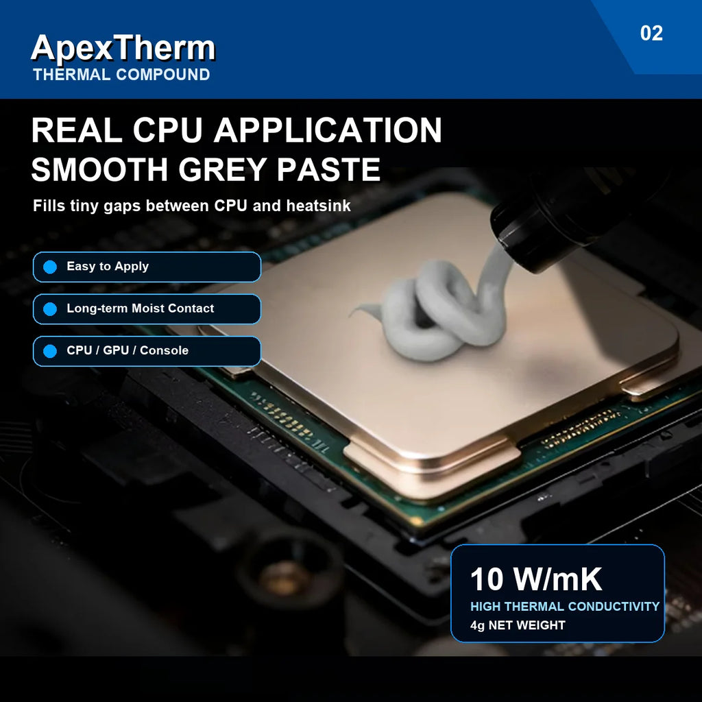 ApexTherm 10W 4g Thermal Paste CPU Processor Thermal Conduct