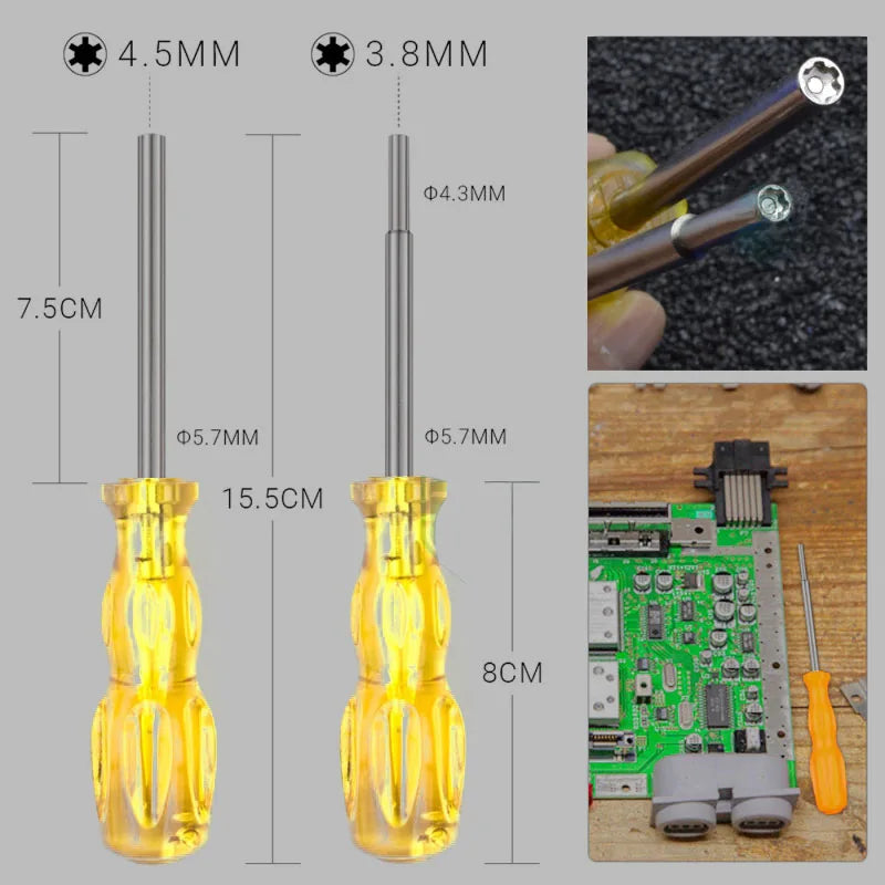 YUXI 1/2pcs 3.8mm 4.5mm Safety Screwdriver Repair Tool For N