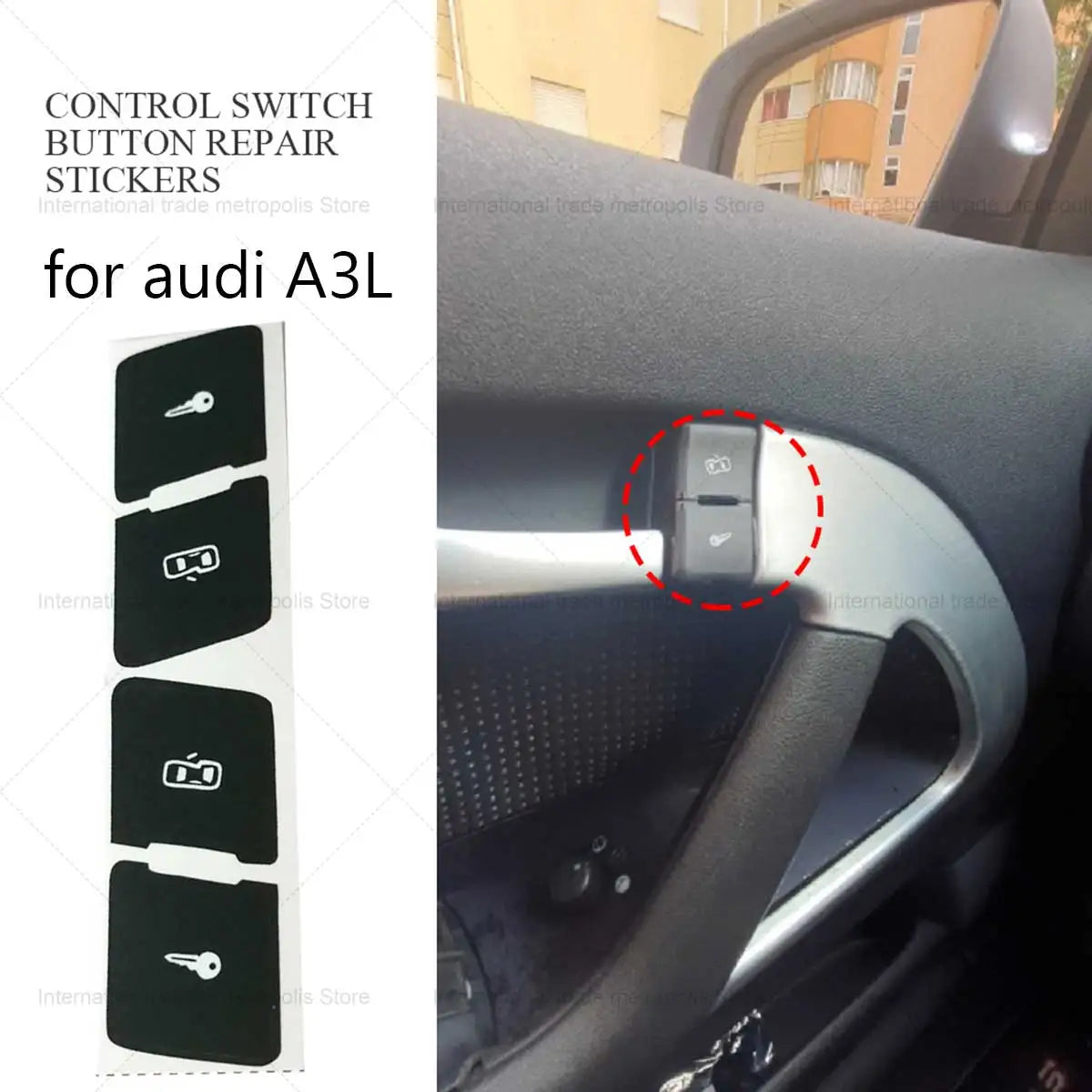 Left+Right Matte Black Car Door Lock Control Switch Button R