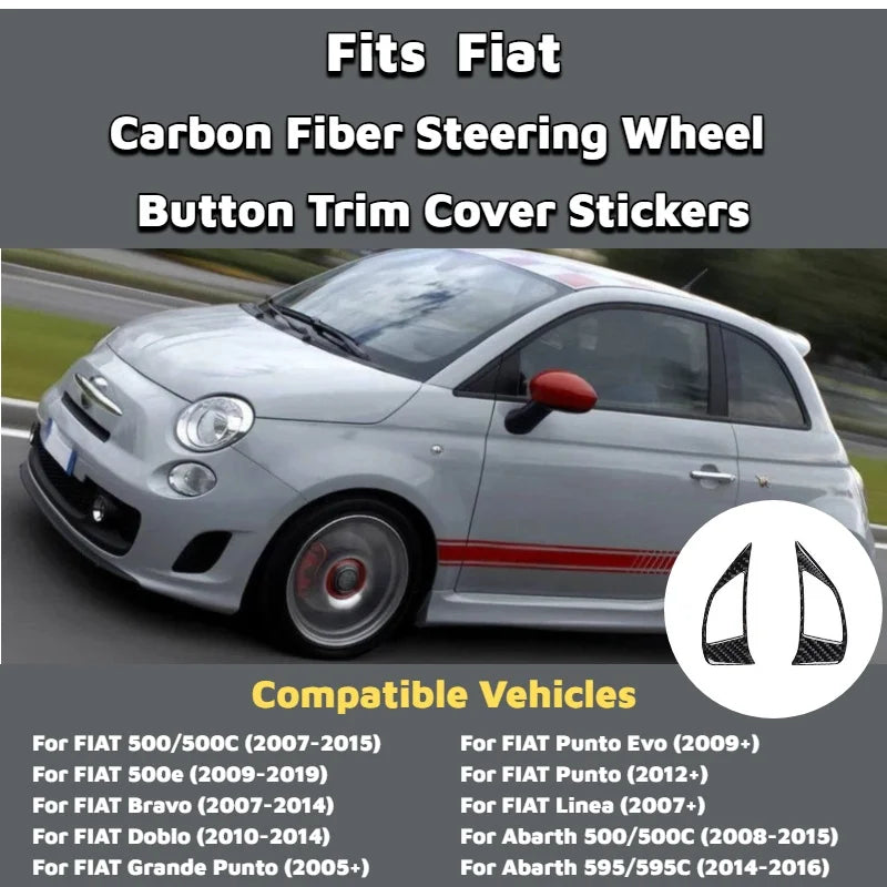 Carbon Fiber Steering Wheel Button Trim Cover Stickers For F