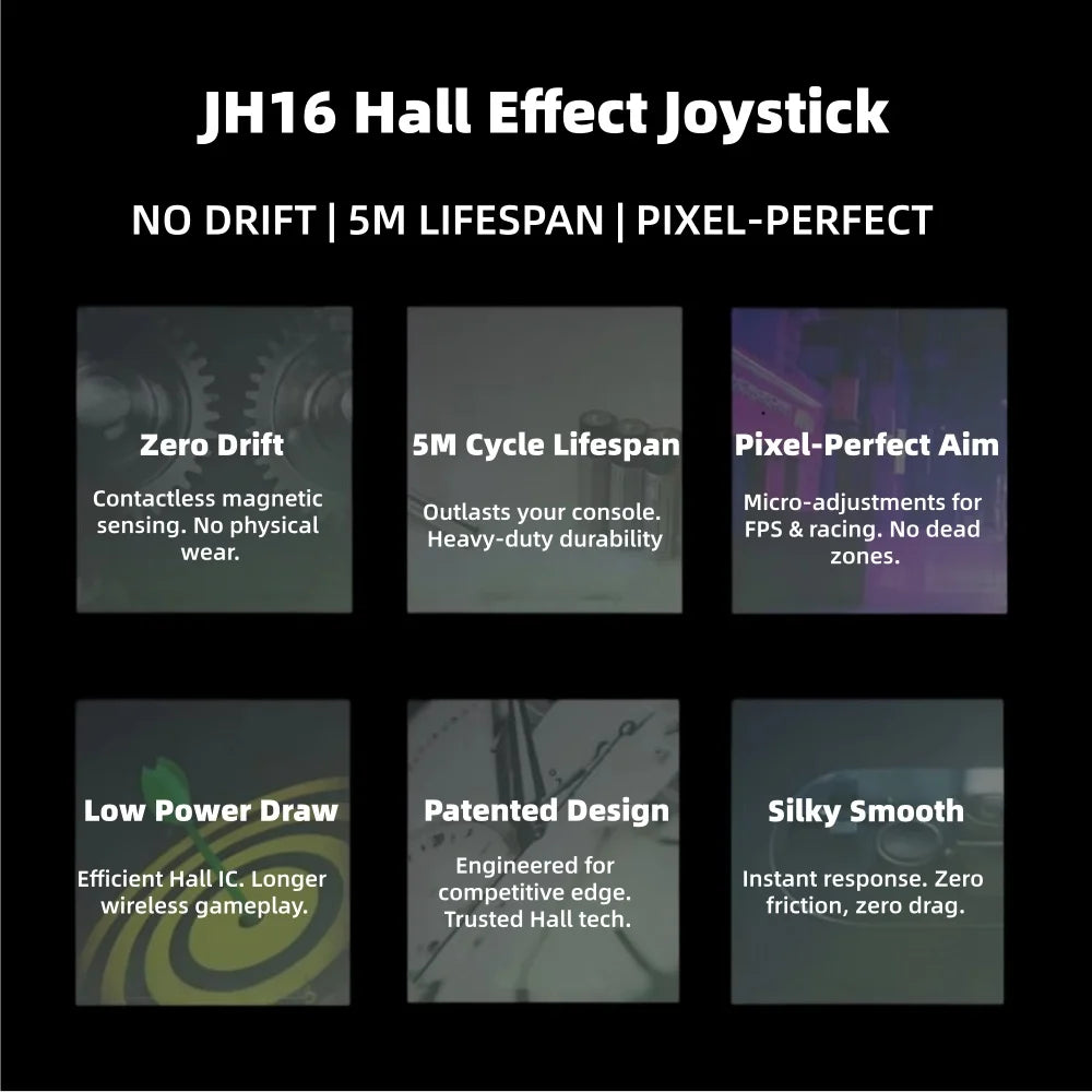 K-SILVER JH16 Hall Effect Joystick No Drift Electromagnetic 