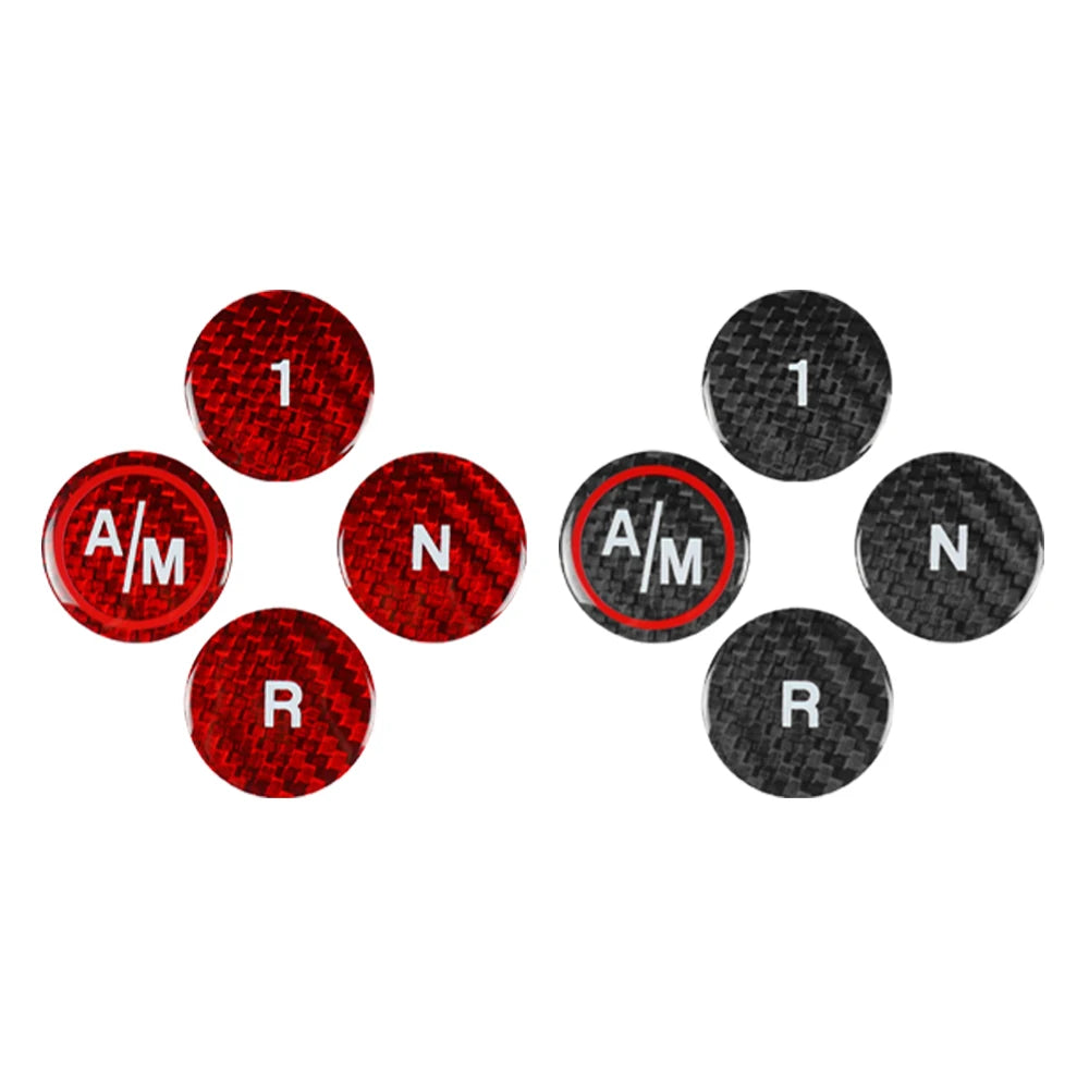 Carbon Fiber Car Gear Shift Button Switch Cover Sticker For 