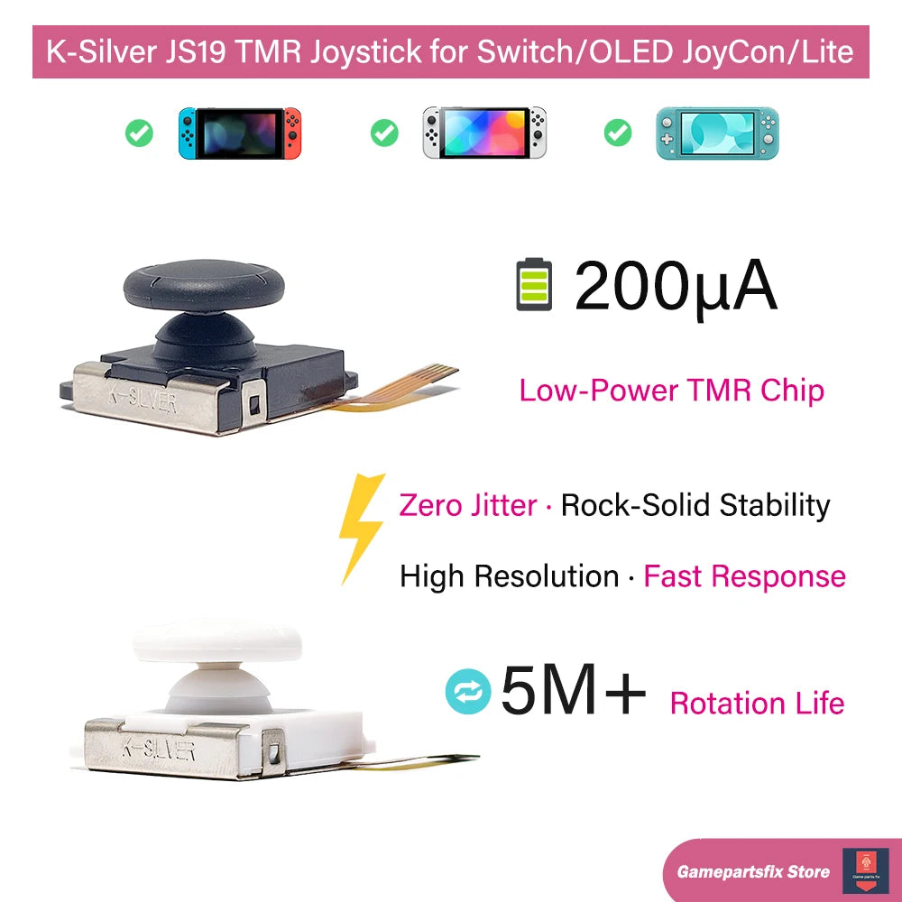 2/4/10pcs K-Silver JS19 TMR Joystick for Nintendo Switch NS 