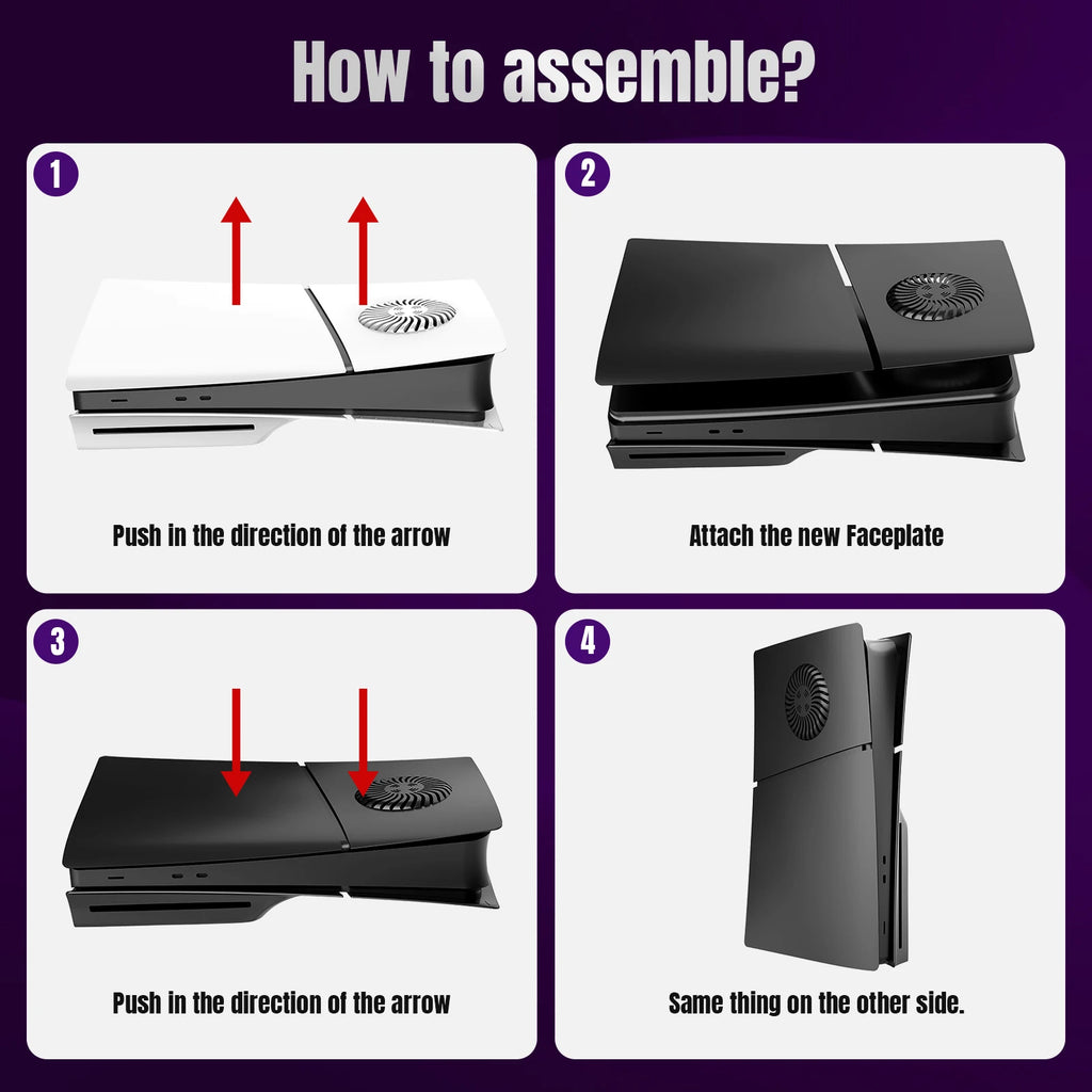 Face Plates for PS5 Slim with Cooling Vents Anti-Scratch Sli
