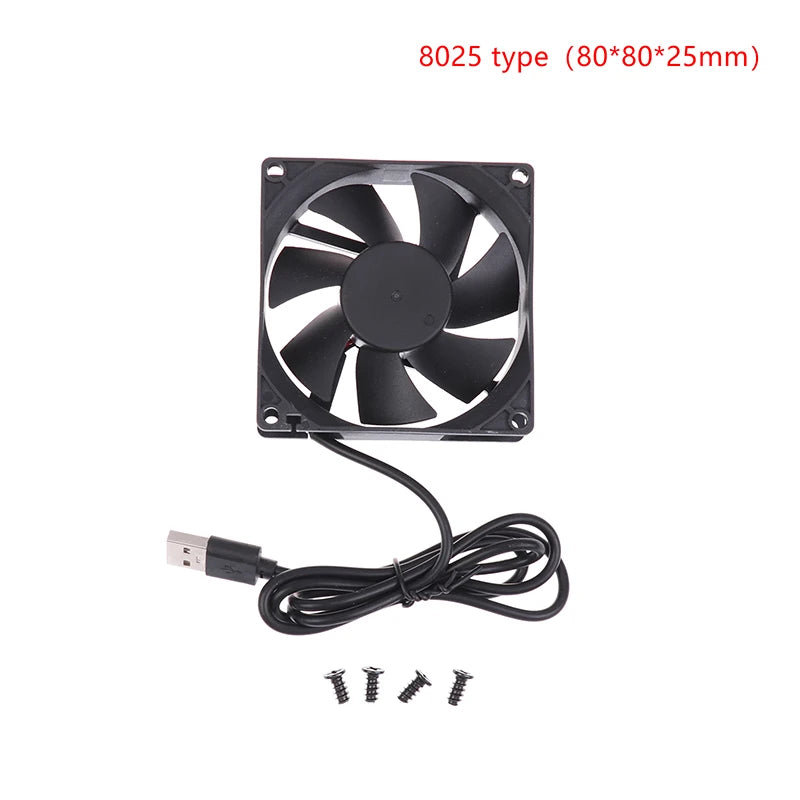 5V Brushless Cooling Fan USB Router Fan Computer Case TV Box Cooling Case 50mm 80mm 90mm 120mm PC DIY Cooler Desktop Fan