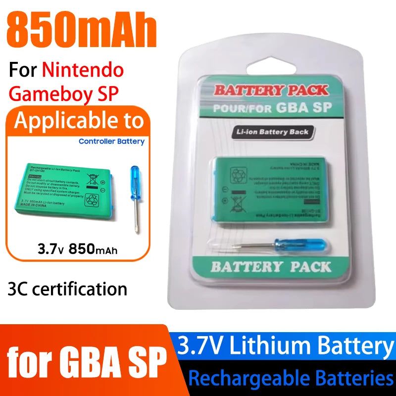 Built-in Battery for Nintendo GBA GameBoy Advance SP Gaming 