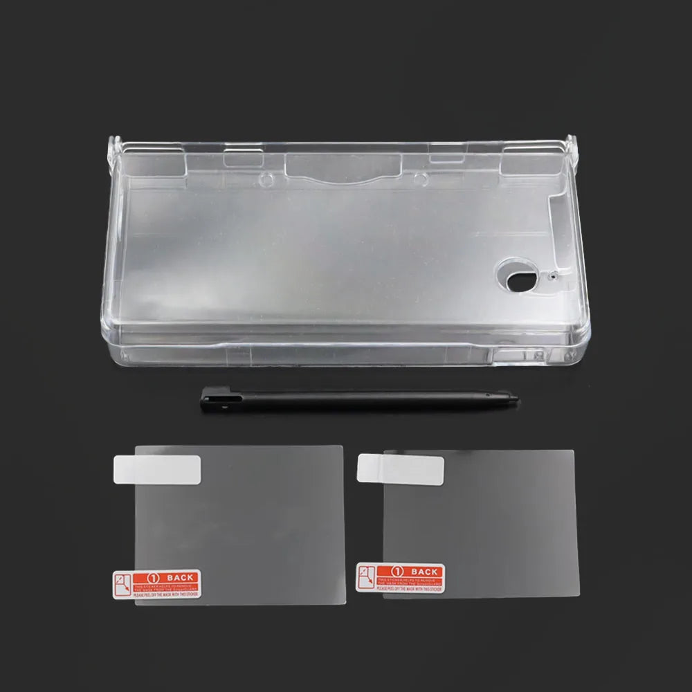 Clear Transparent Split Hard Case For NDSI Protective Cover Shell Screen Protector Film Stylus Touch Pen 1Set