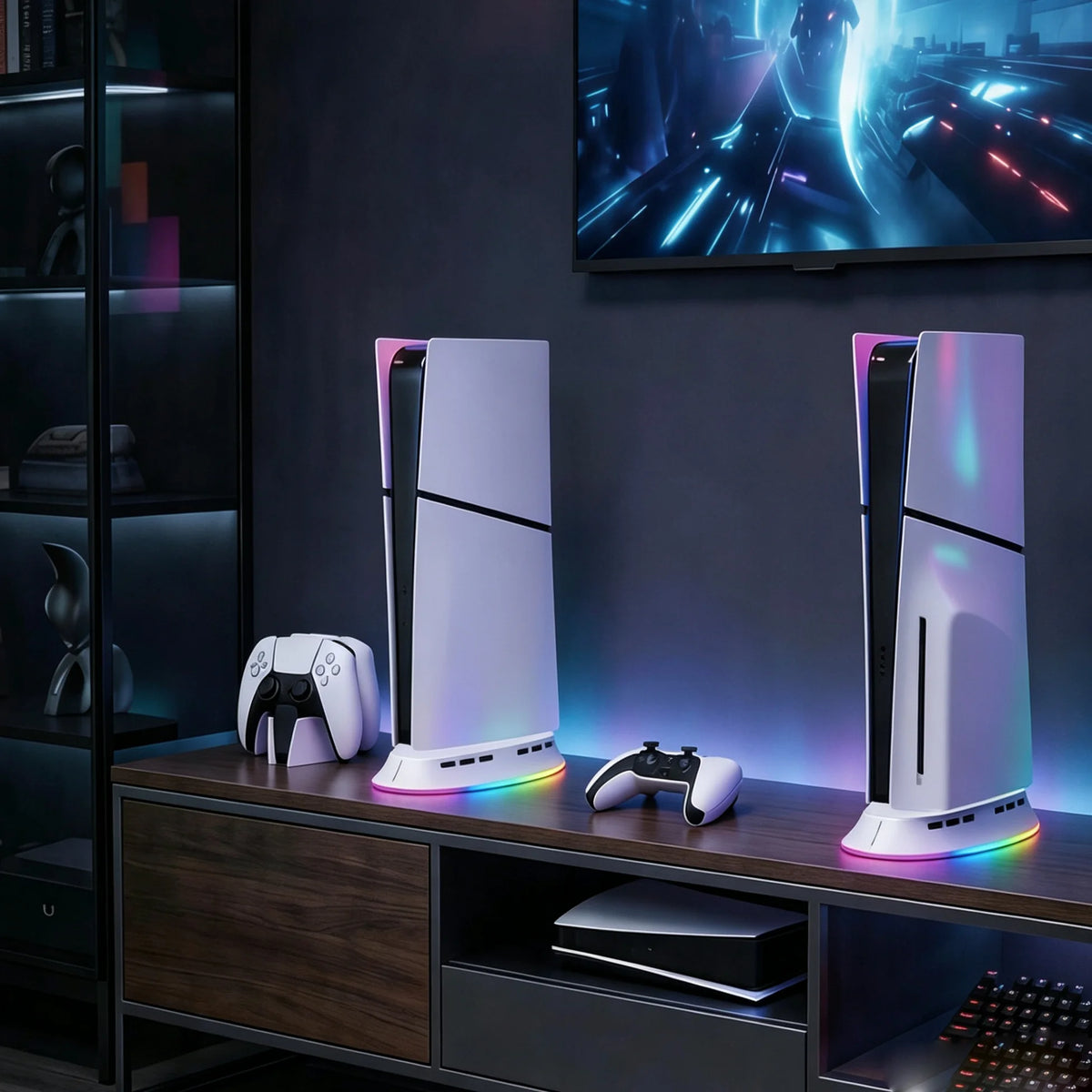 Dual Fan Cooling Station for PS5 PS5 Slim PS5 Pro RGB Consol