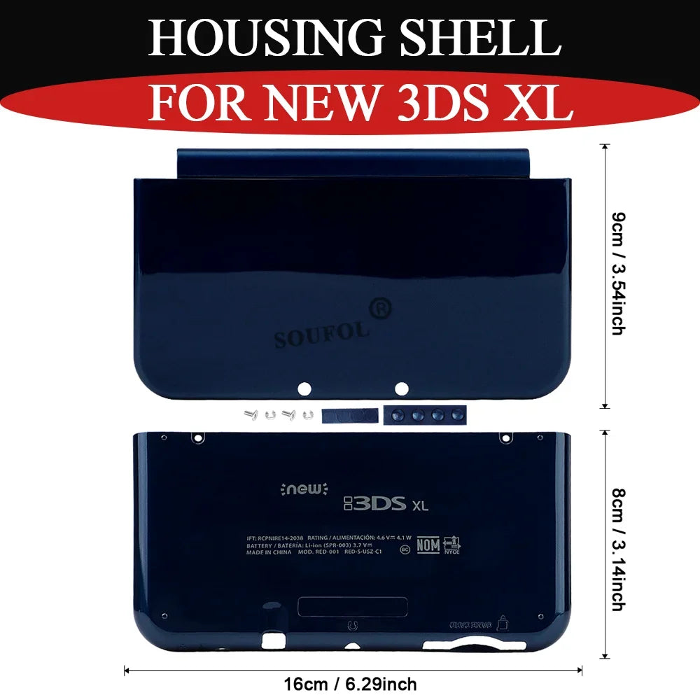 2026 New Blue Housing Front Back Shell For New 3DS XL Replac