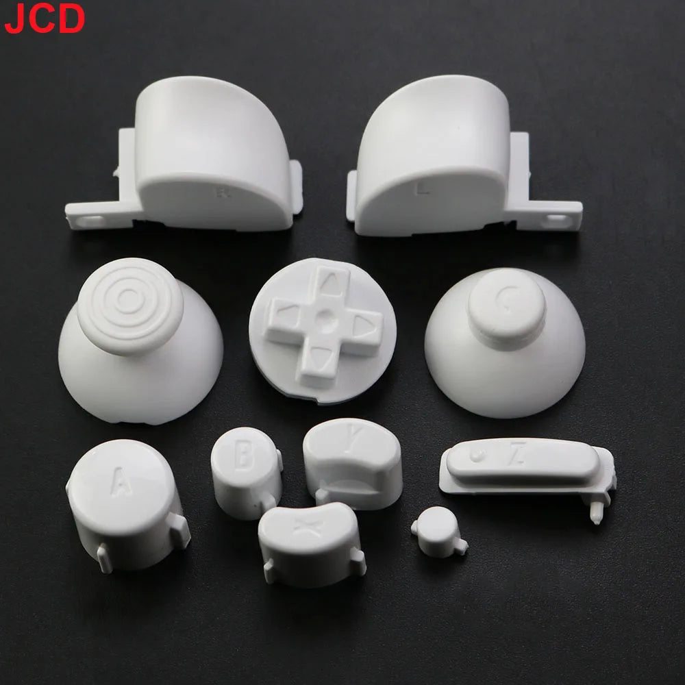 JCD 1Set Full Set L R ABXY Z Keypads Buttons With 3D Thumbsticks Caps For GameCube For NGC D Pads Power ON OFF Buttons Replace