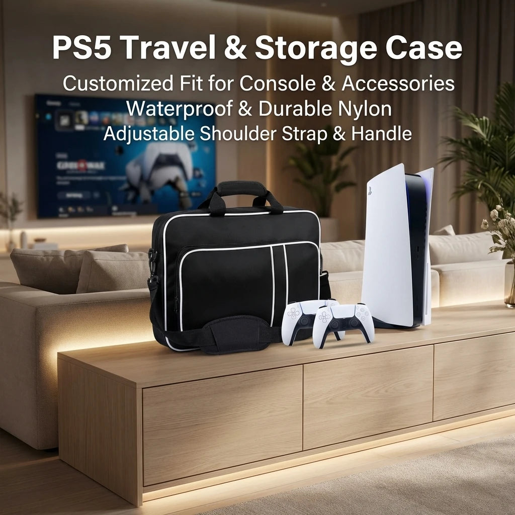 PS5 Travel Case Protective Bag for PS5 Console Disc/Digital 