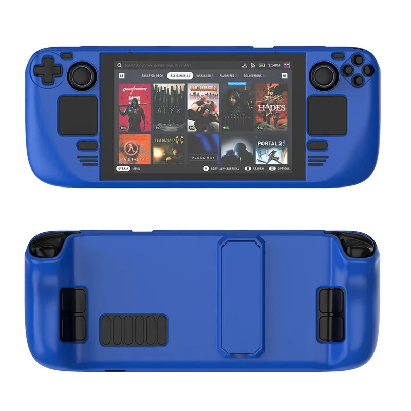 (Hot Stock) New Colorful Protective Case For Steam Deck OLed Game Console Protective Cover For Steam Deck Shell with Bracket