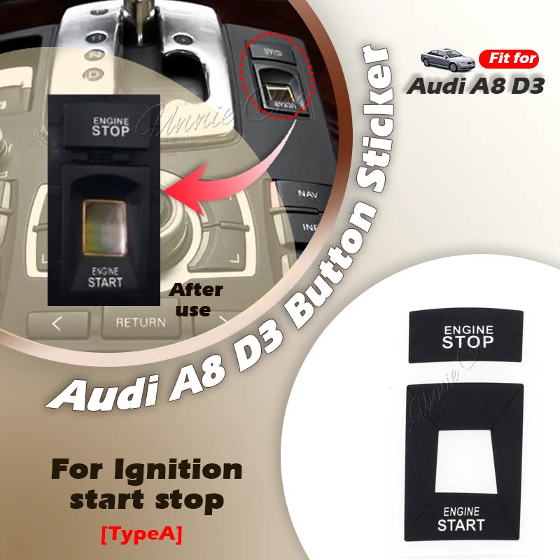 For Audi A8 D3 4E Interior Button Decals 2004 to 2009 For Audi S8 D3 Accessories Refinishing Worn MMI Panel Central Door Lock