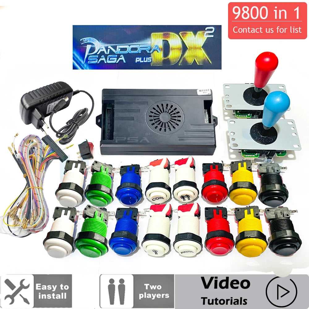 9800 in 1 Pandora Saga Box DX Special Plus DIY Kit 8 Way Joystick American Style Push Button Arcade Game Console Cabinet Bartop