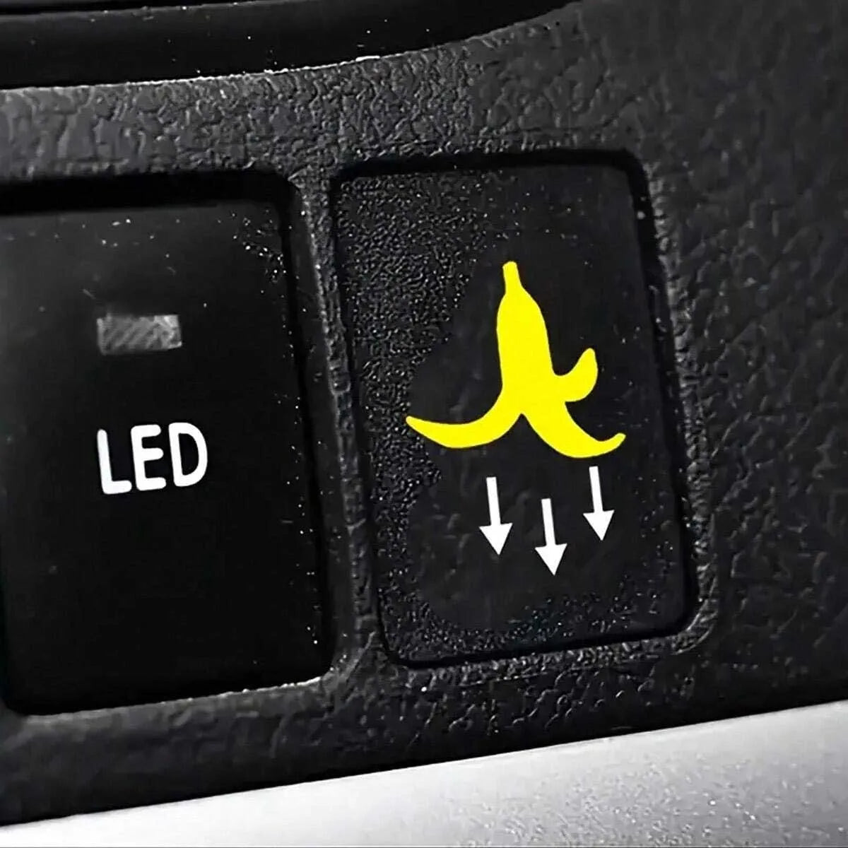 2 Stickers for Car - Banana Peel Button Sticker Waterproof P