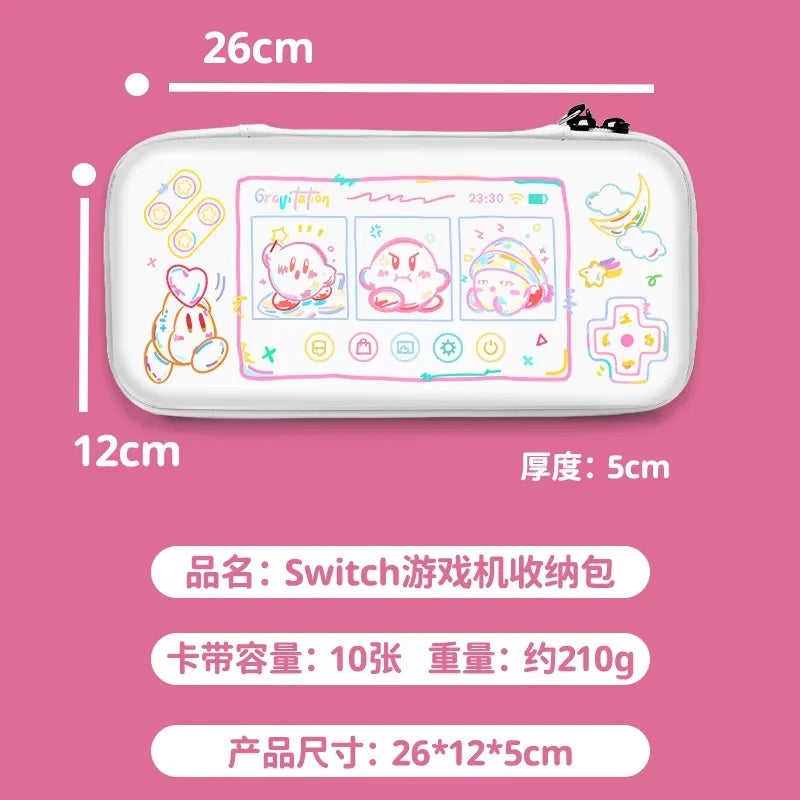 Switch Carrying Case Kirby White Portable Handle Hard Protec