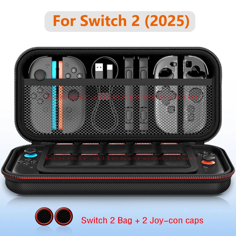 Switch2 Nylon Cloth Travel Carrying Case for Nintendo Switch 2 Console & Accessories EVA Portable Storage Hand Bag Hard Shell