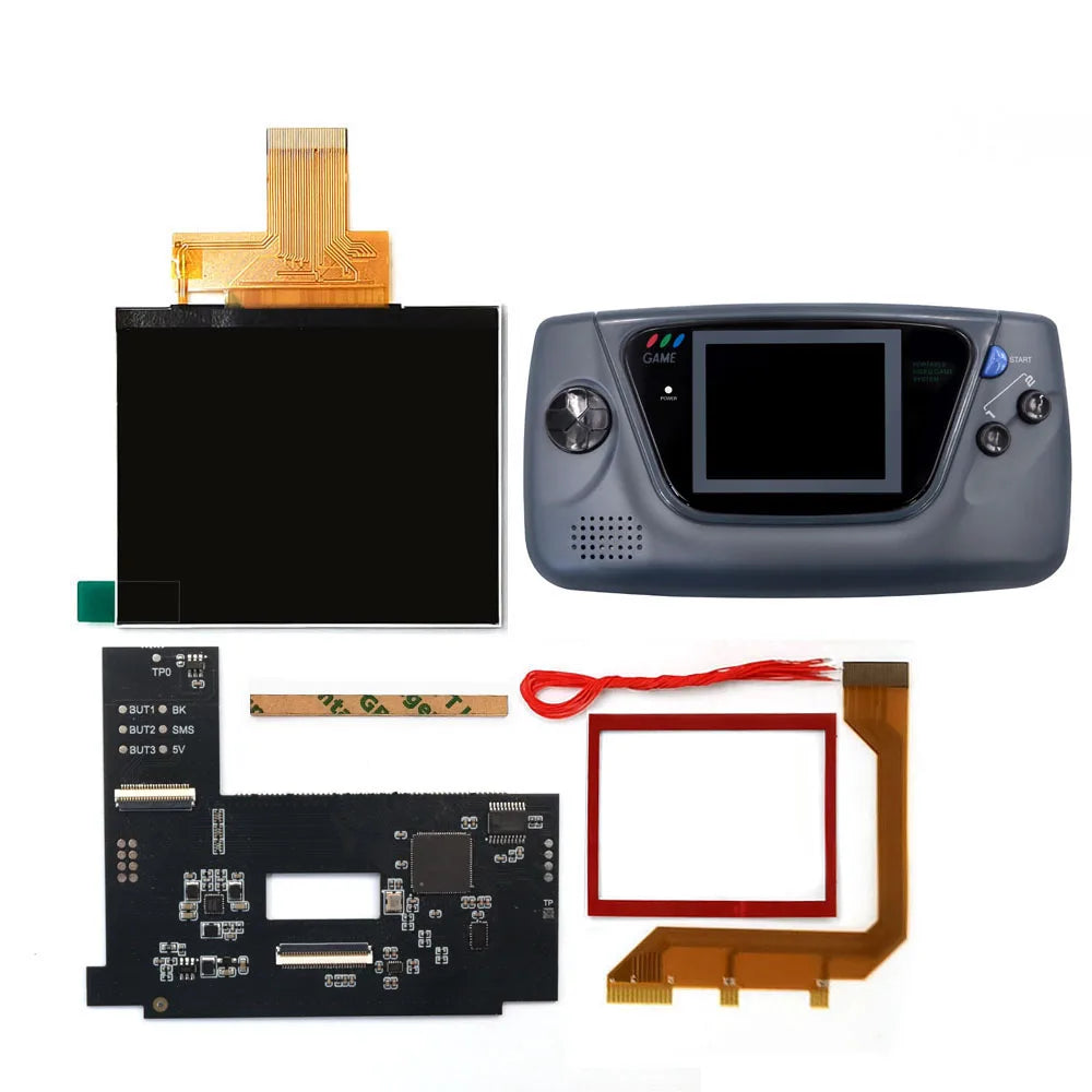 Hispeedido Highlight Backlight LCD Screen Mod Kits for Sega GG 8 Color Touch Sensor for SEGA GG Console W/VGA Output W/Shell