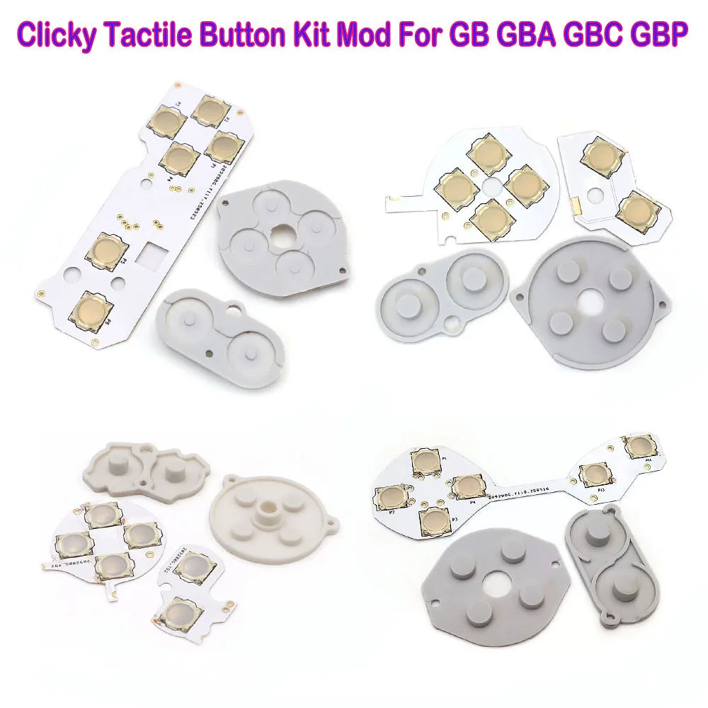 For GB GBA GBC GBP Clicky Tactile Button Kit Mod W/ Conducti
