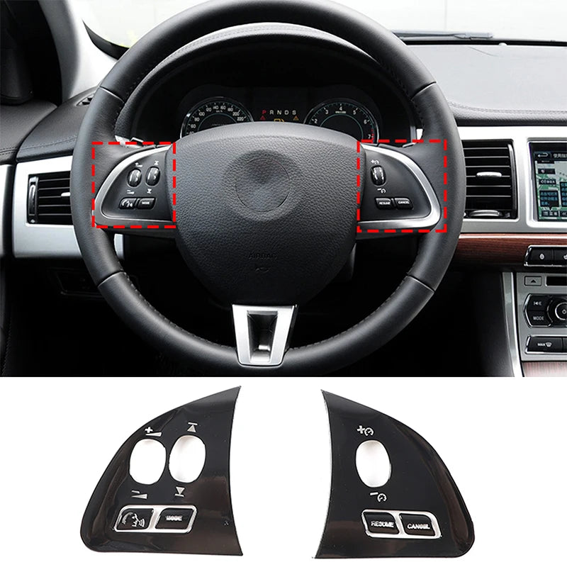 For Jaguar XF XJ 2010-2019 Black Button Stickers Black Covers For Jaguar Car Accessories Interior AC Gear Switch Repair Decals