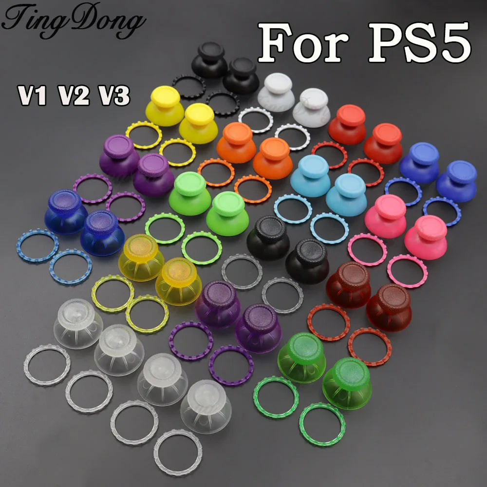 1/2/3Set 3D Joystick Thumbstick Caps & Accent Rings For PS5 
