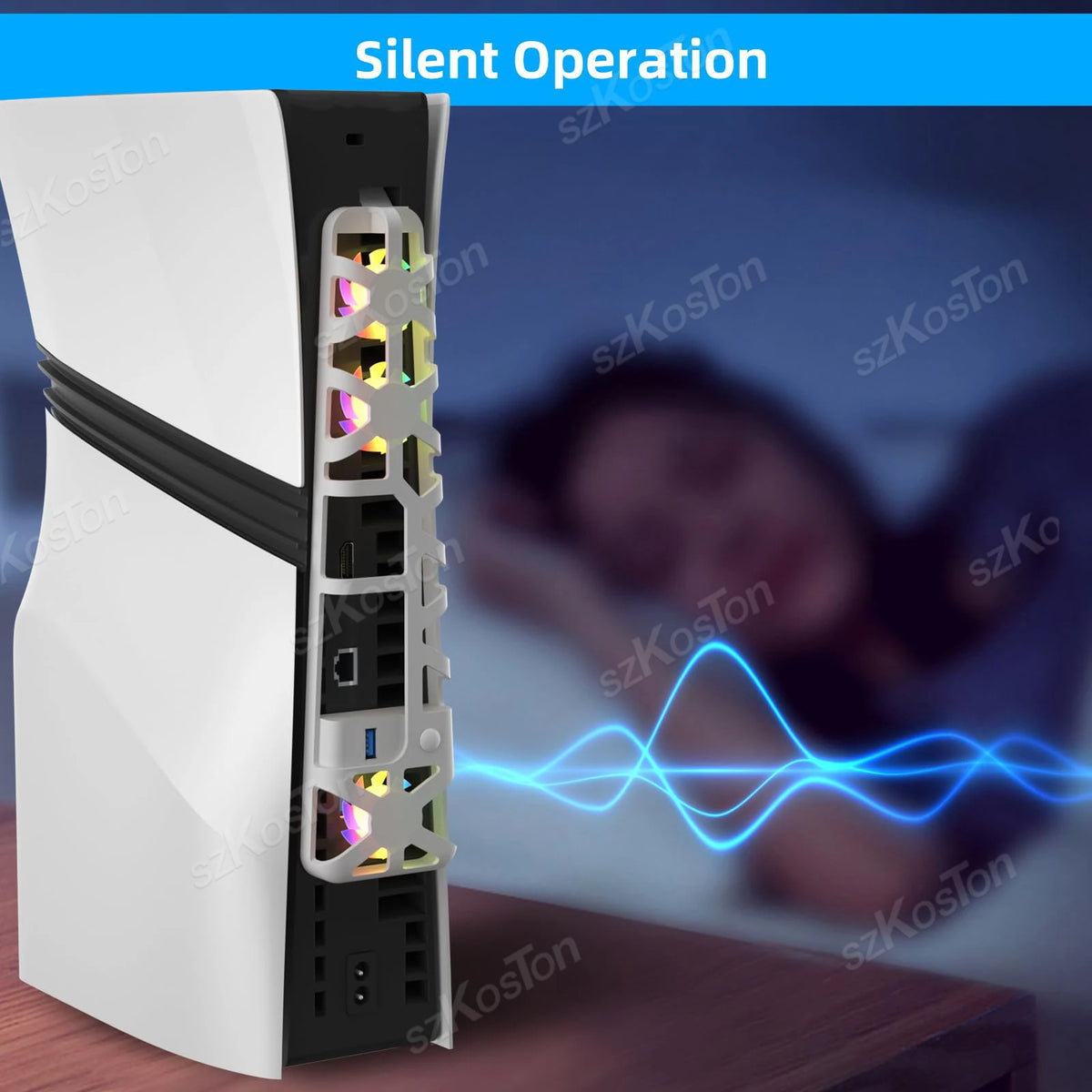 For PS5 Pro Cooling Fan Temperature-Controlled External Fan 