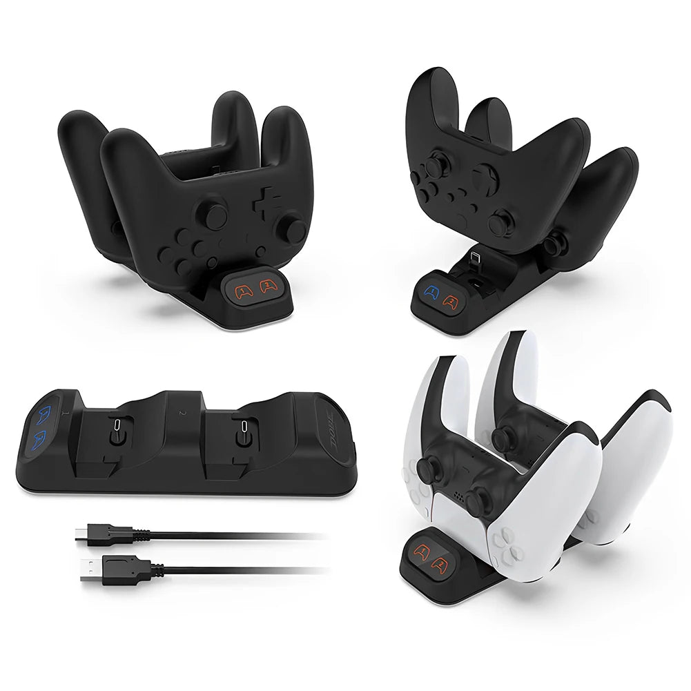 For Switch Pro Controller Charging Dock Type-C Handle Charge