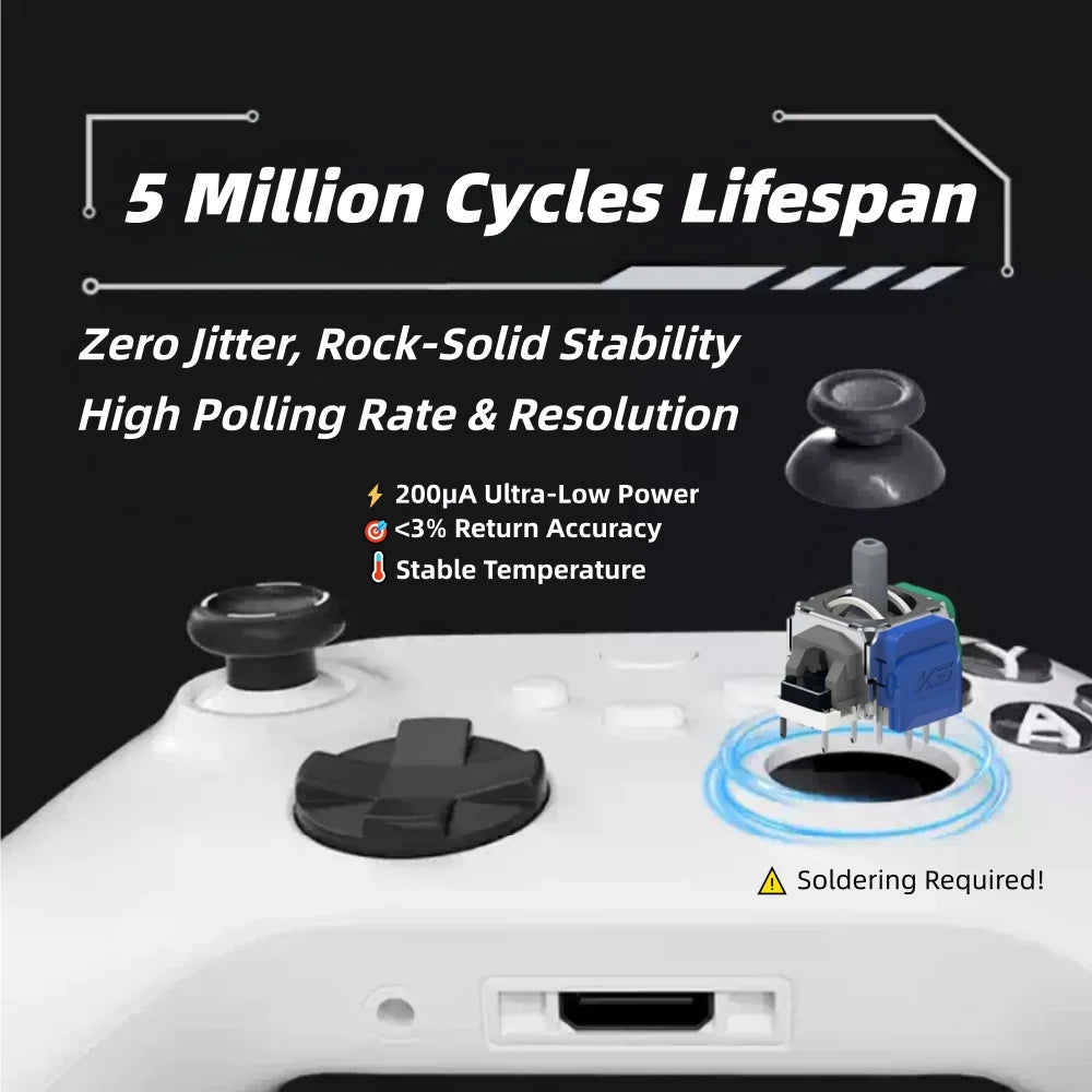 K-SILVER JS13 PRO+ TMR Joystick Hall Effect for PS5 Edge Dua