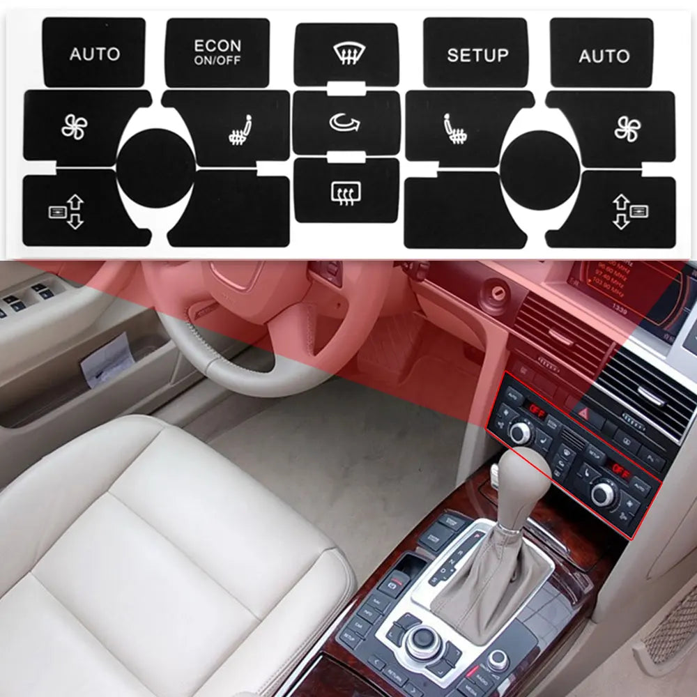For Audi A6 C6 Button Sticker Interior Replacement Parts But