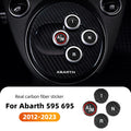 Carbon Fiber Car Gear Shift Button Switch Cover Sticker For Fiat 500 Abarth 595 695 12-23 Auto Interior Decoration Accessories