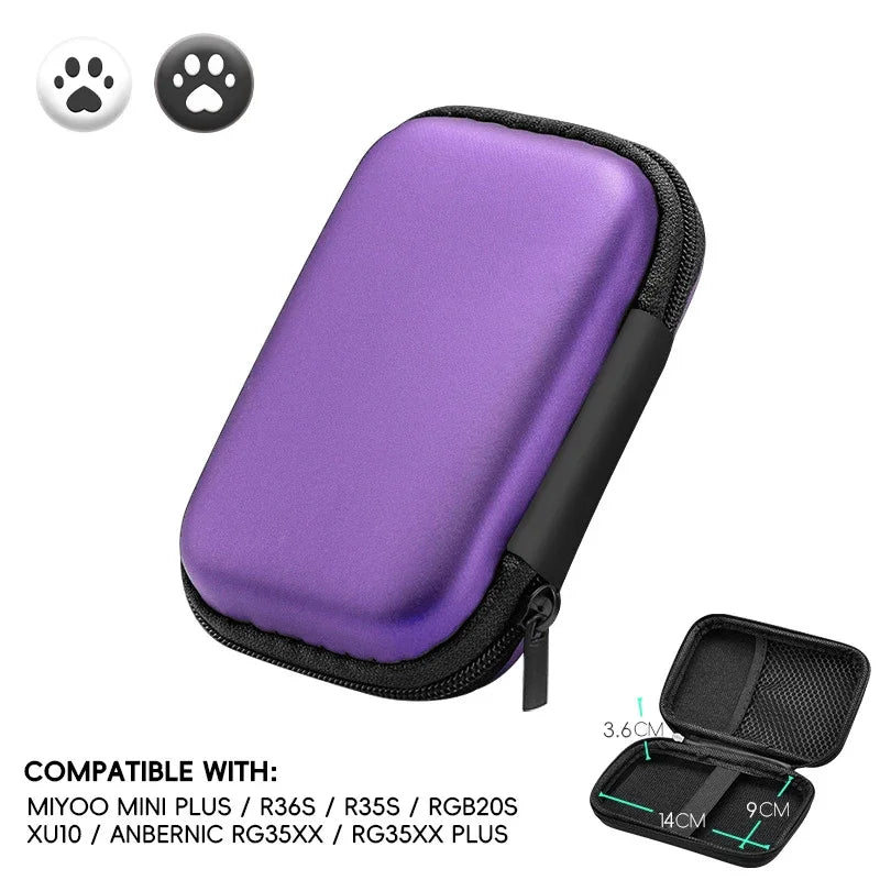 Data Frog EVA Protective Bag For R36S RG35XX R35S Miyoo Mini Plus Retro Handheld Game Console Hard Shell Cover Carry Case
