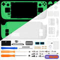 eXtremeRate Replacement Full Set Housing Shell W/Buttons for Steam Deck OLED Clear DIY Faceplate Back Plate Trackpad Case