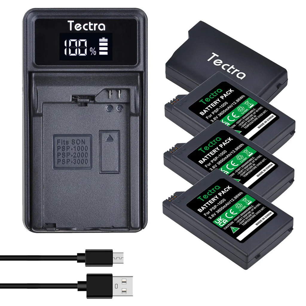 PSP-110 PSP-1005 Replacement Lithium Batteries 3600mAh for Sony PlayStation Portable Console PSP-1000 Gamepad Battery/Charger