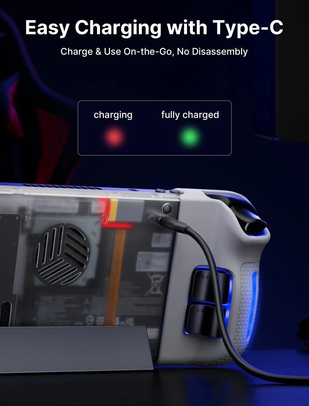 Transparent Back Plate RGB Version for Steam Deck DIY Clear 