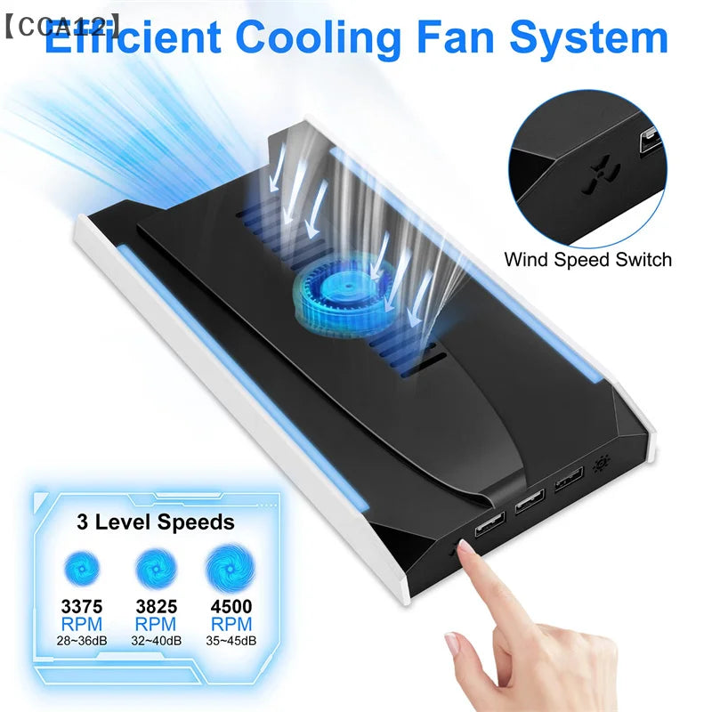 For PS5 Slim/PS5 Pro Vertical Cooling Stand Base RGB VR Head