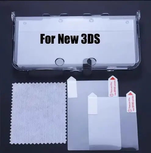 Plastic Clear Crystal Shell Skin Case Cover For 3DS 3DS XL LL New 3DS New 3DS XL/LL Game Console With Screen Protective Film