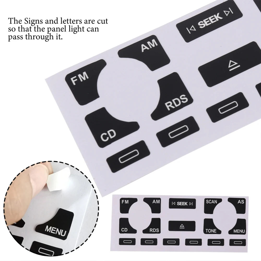 Car Styling Repair Stickers Radio Stereo Worn Peeling Button
