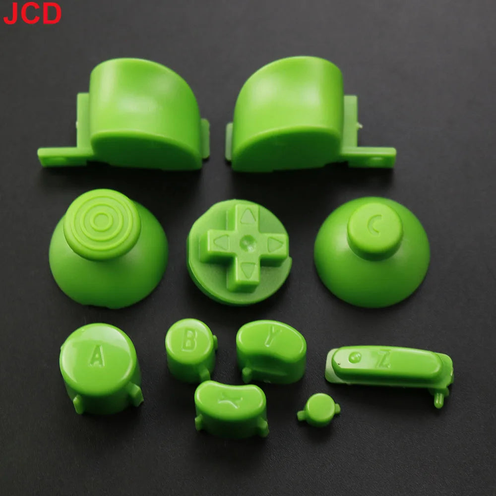 JCD 1Set Full Set L R ABXY Z Keypads Buttons With 3D Thumbsticks Caps For GameCube For NGC D Pads Power ON OFF Buttons Replace