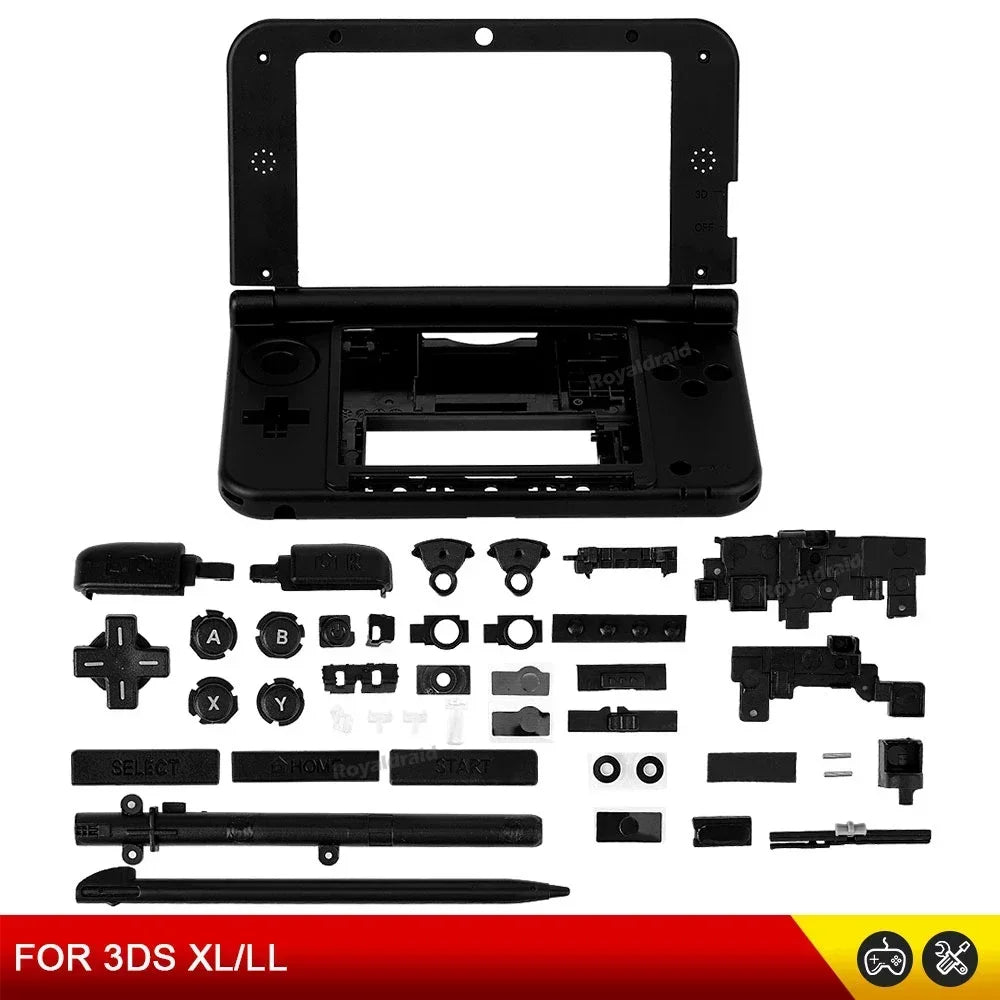 Replacement Top & Middle Frame Cover Shell ABXY Full Set Bla