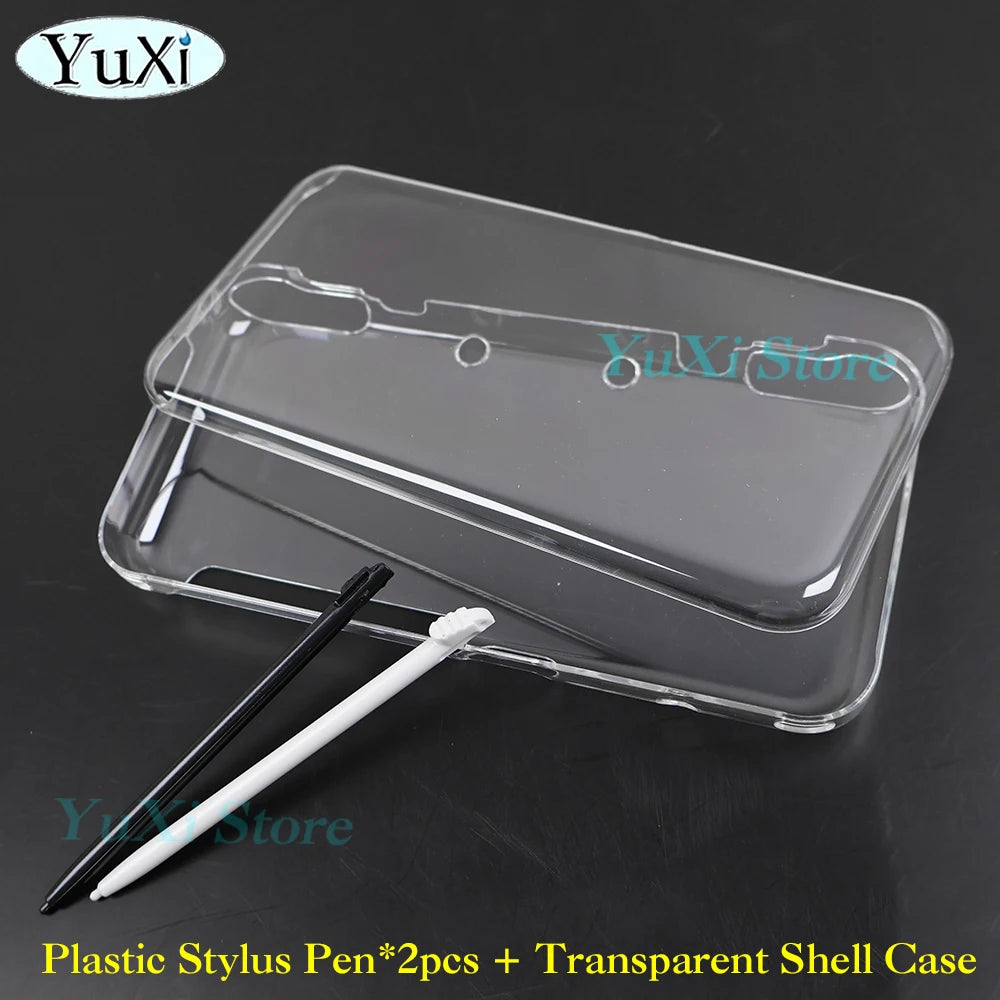 Clear Crystal Protective Case For New 2DS XL LL Plastic Hard Shell Skin Case Cover With Top Bottom Screen Film Stylus Pen Set