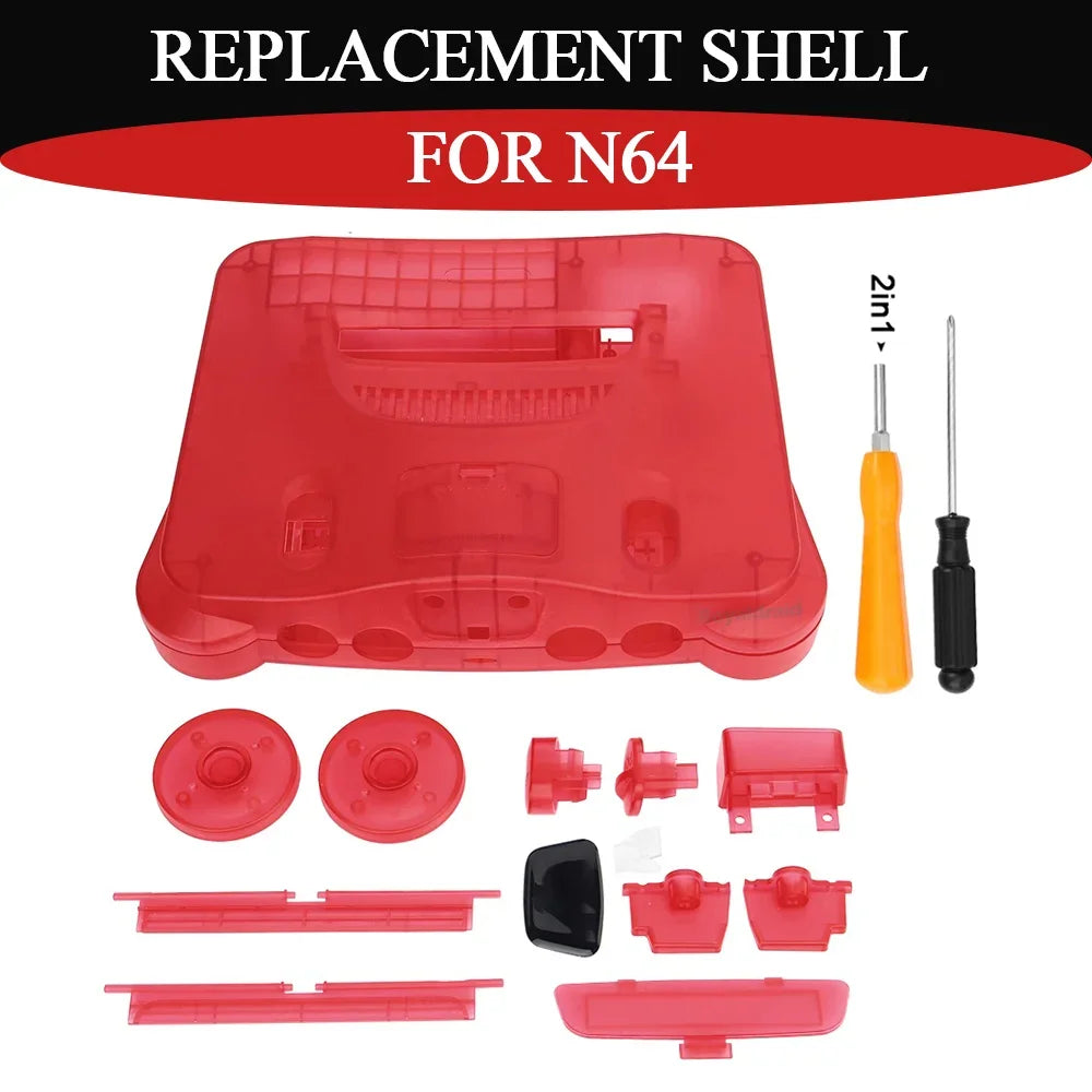 10 Colors Durable Full Housing Translucent Box For N64 Replacement Housing Shell Case Repair Parts For N64 Game Console Accessor