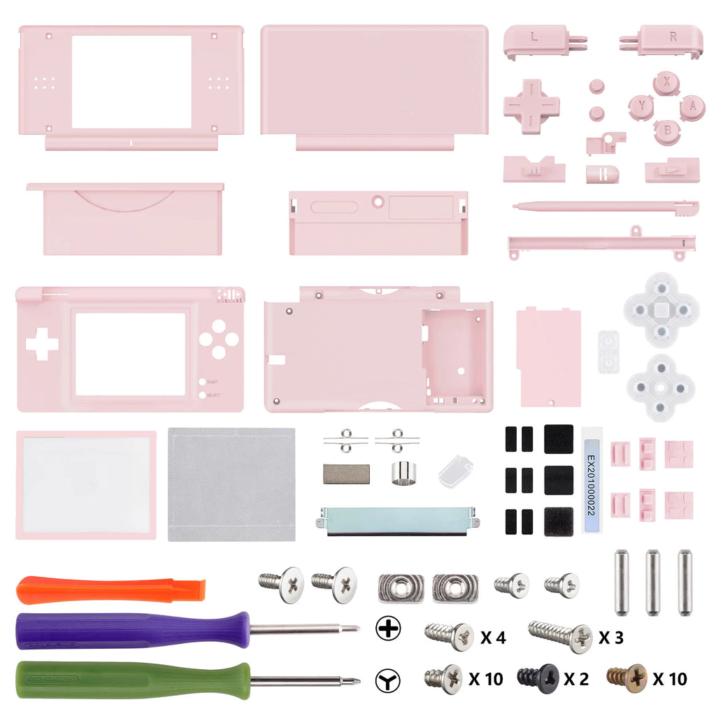 eXtremeRate Replacement Full Housing Shell for Nintendo DS Lite Case Cover with Buttons Screen Lens for NDSL - Single Series