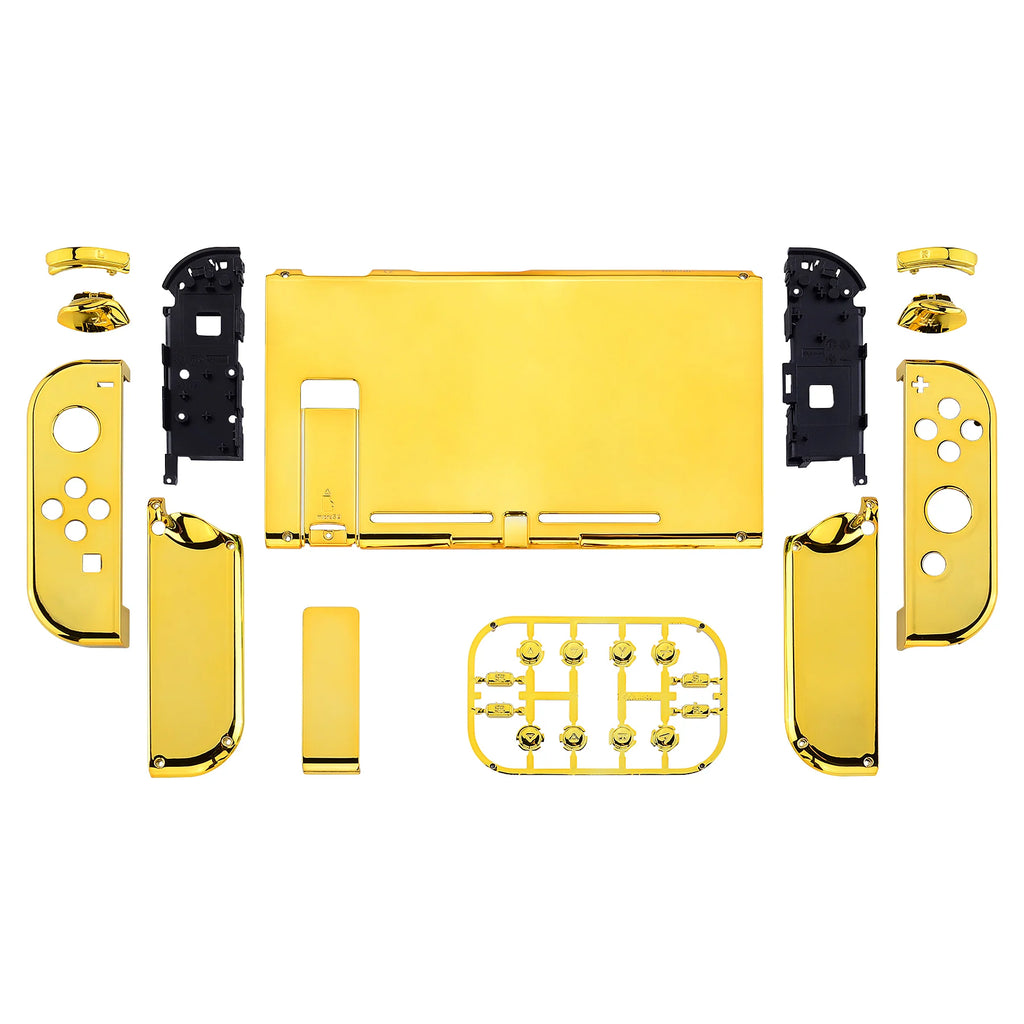 eXtremeRate Chrome Gold Back Plate Controller Housing Shell 