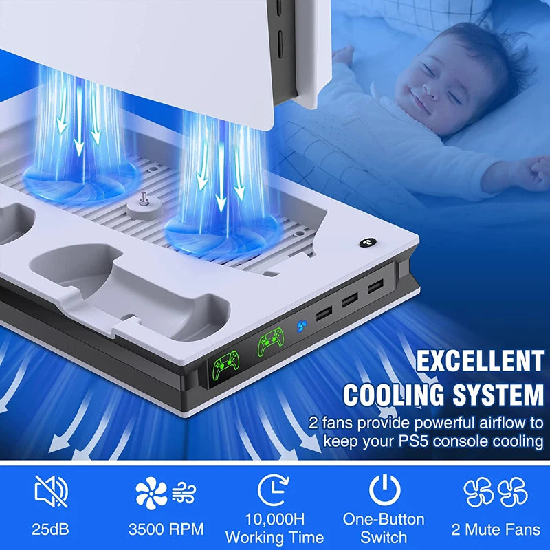 Cooling Fan For Sony Playstation 5 PS5 Game Console Play Sta