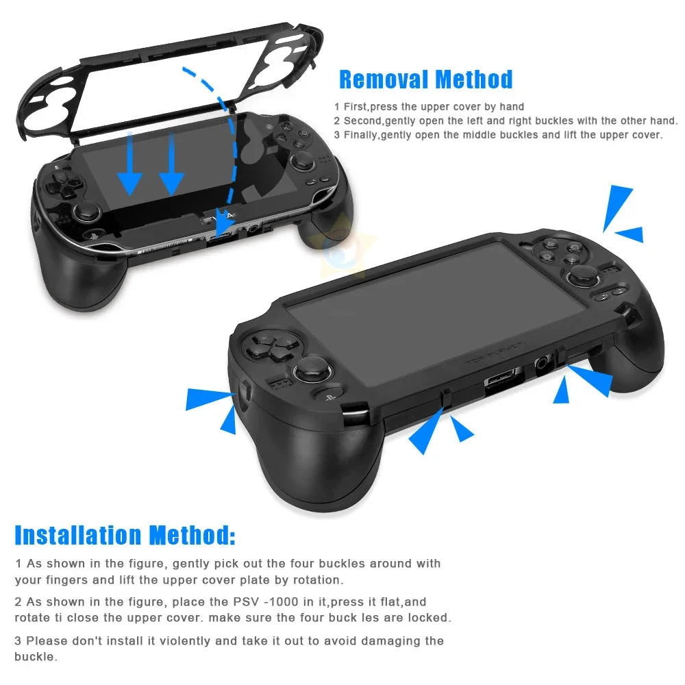 Black White Frosted Hand Grip Joypad Stand Case with L2 R2 T