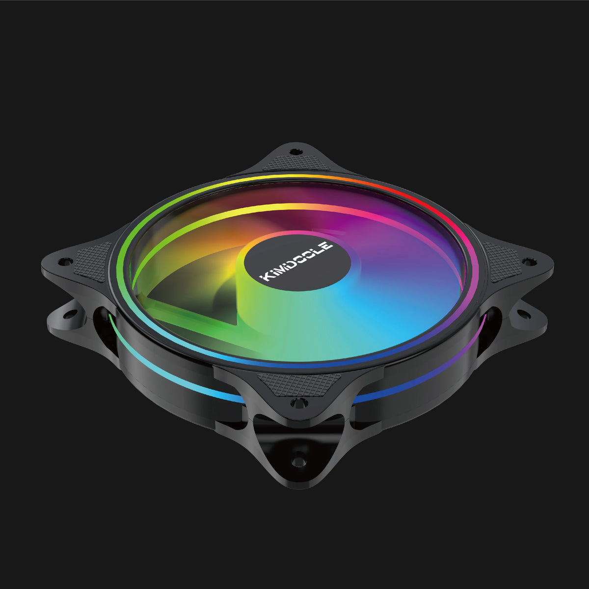 KIMDOOLE Computer Case Fan Fixed RGB PC Case Fan 120mm 12V C