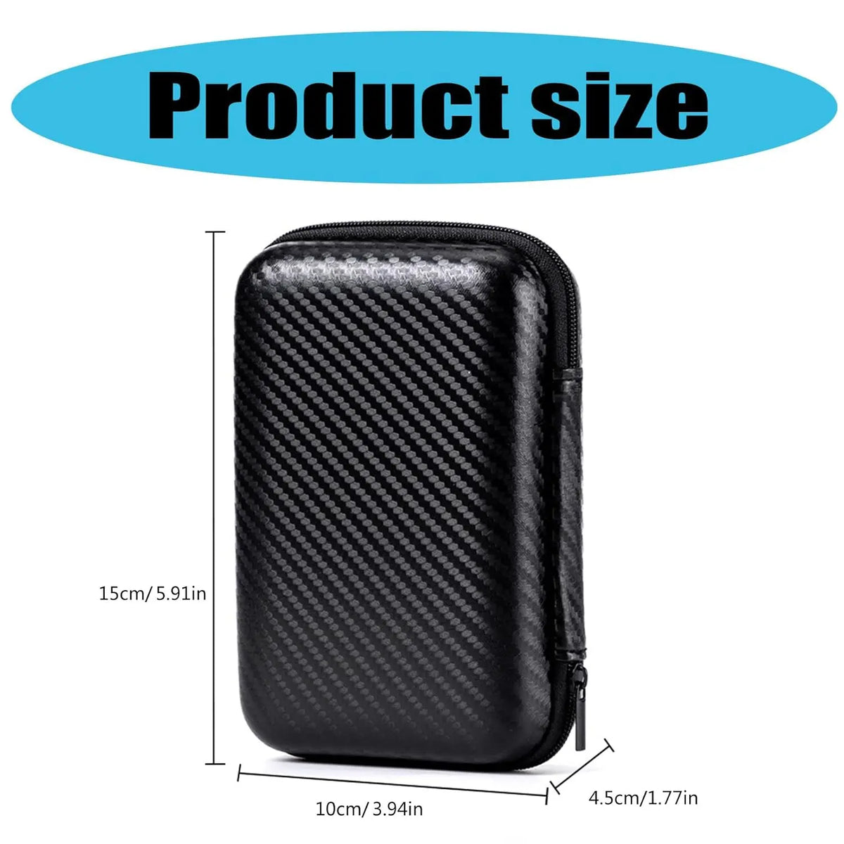 3 IN 1 Carrying Storage Case with Tempered Glass Screen Prot