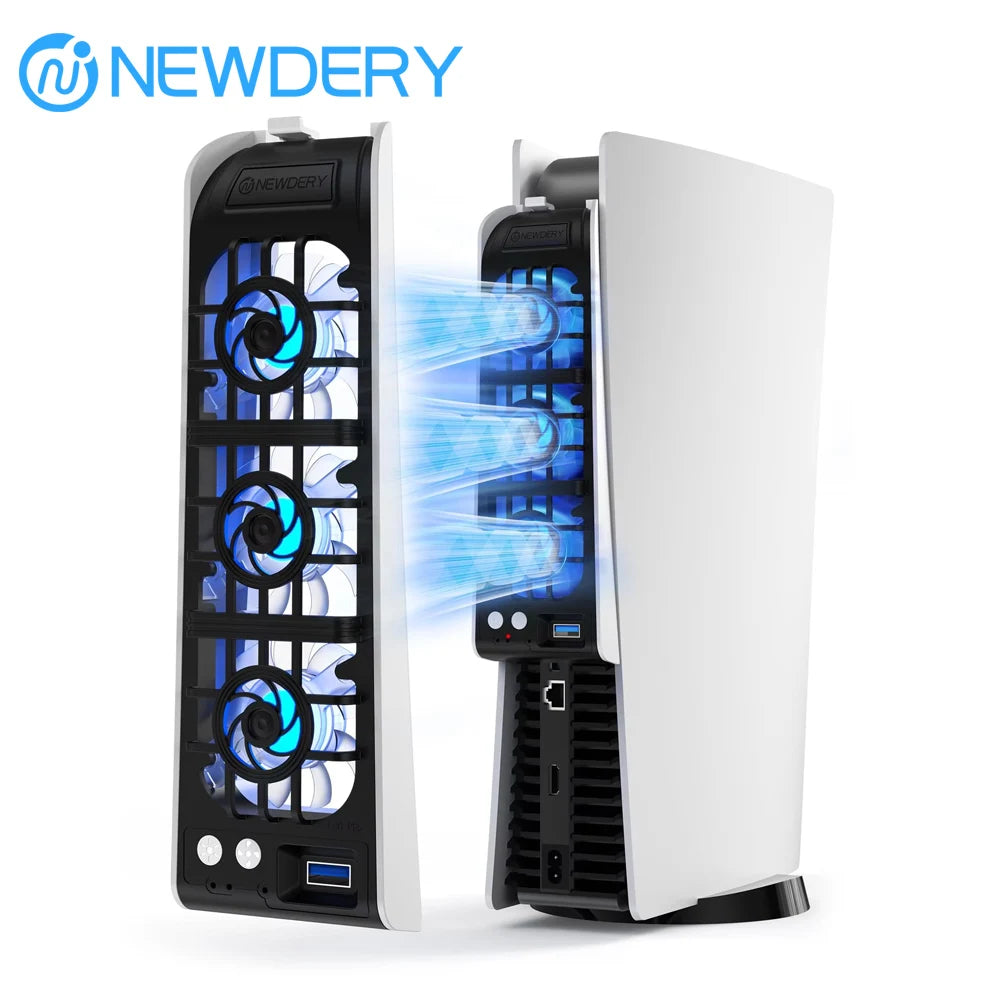 NEWDERY PS5 Cooling Fan 9 Blades And Larger Auto Speed Coole