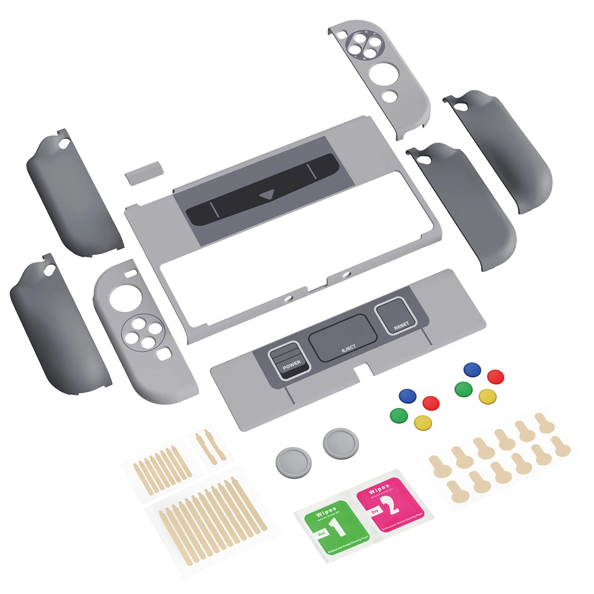 PlayVital AlterGrips Split Hard Shell Case for Nintendo Switch OLED Ergonomic Protective Cover SNES Classic EU Style